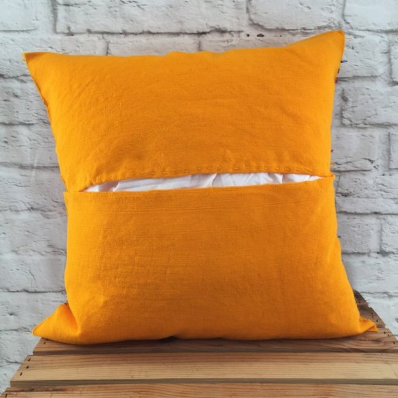 Handmade Hand Embroidered Mexican Pillow Cover - Mexican Home Decor - Picture 2 of 4